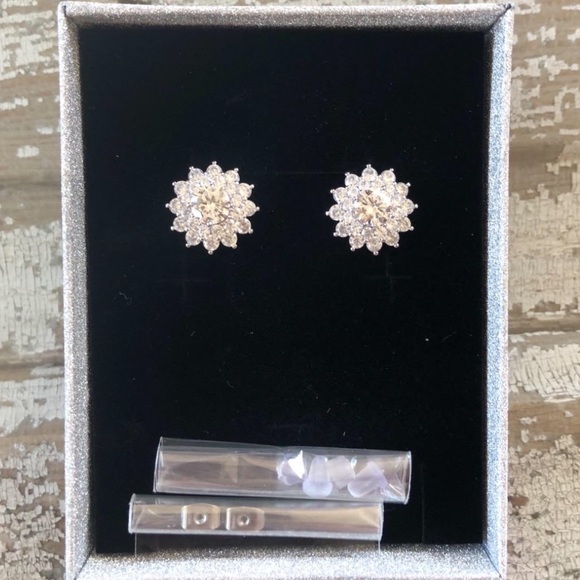 Cubic Zirconia Stud Earrings - Picture 2 of 3